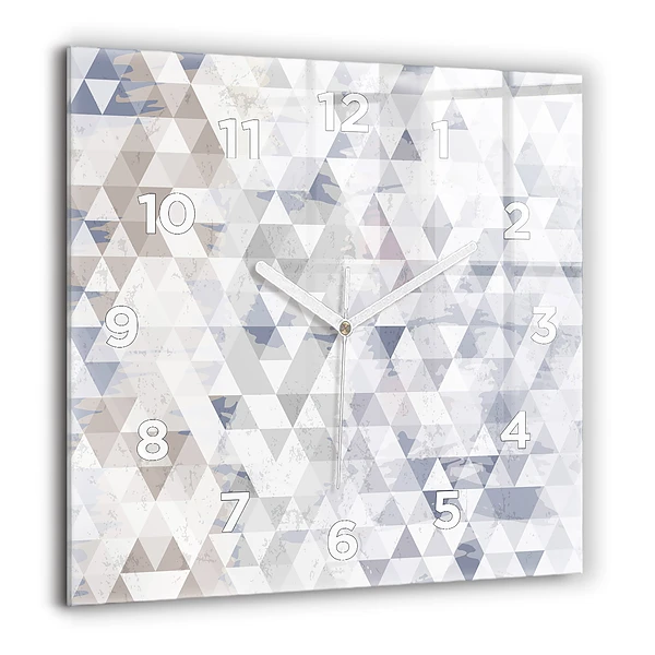 Horloge carrée en verre 60x60 cm Motif géométrique