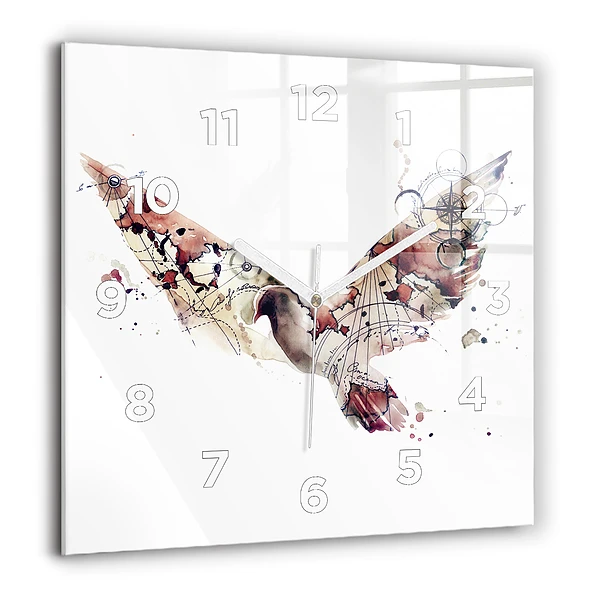 Horloge murale carrée 60x60 cm Vue abstraite