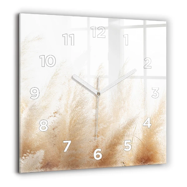 Pendule carrée en verre 60x60 cm Épi de blé