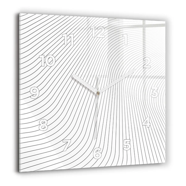 Pendule carrée en verre 60x60 cm Lignes abstraites