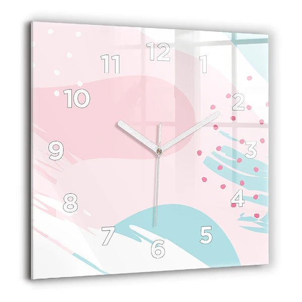 Horloge murale carrée 60x60 cm Abstraction pastel