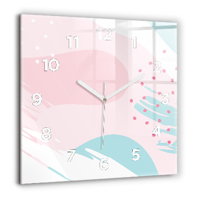 Horloge murale carrée 60x60 cm Abstraction pastel