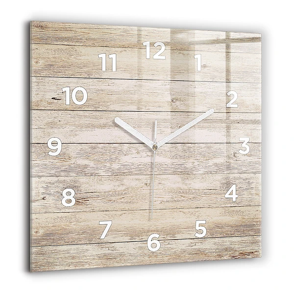 Horloge murale carrée 60x60 cm Panneaux de bois