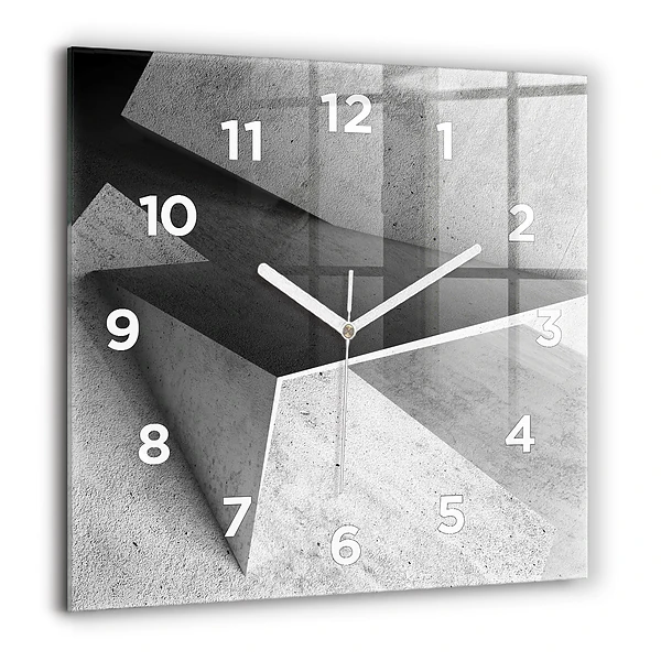 Pendule carrée en verre 60x60 cm Triangles abstraits