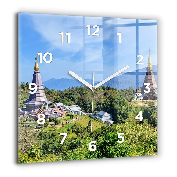 Horloge murale carrée 60x60 cm Parc national de Chiang mai