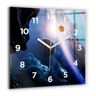 Horloge murale carrée 60x60 cm Grande galaxie