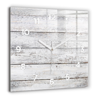 Horloge carrée en verre 60x60 cm Planches peintes