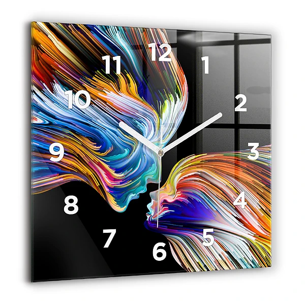 Horloge murale carrée 60x60 cm Art émotionnel