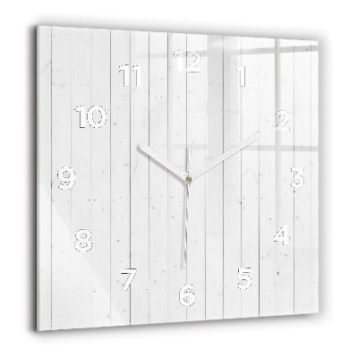 Horloge murale carrée 60x60 cm Motif de panneaux en bois