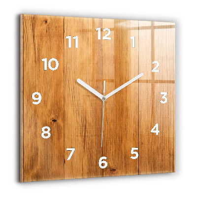Horloge carrée en verre 60x60 cm Planches en bois
