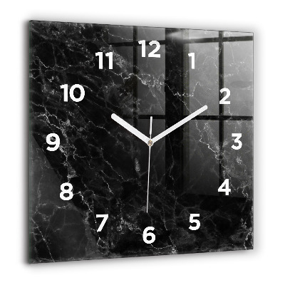 Horloge murale carrée 60x60 cm Marbre foncé