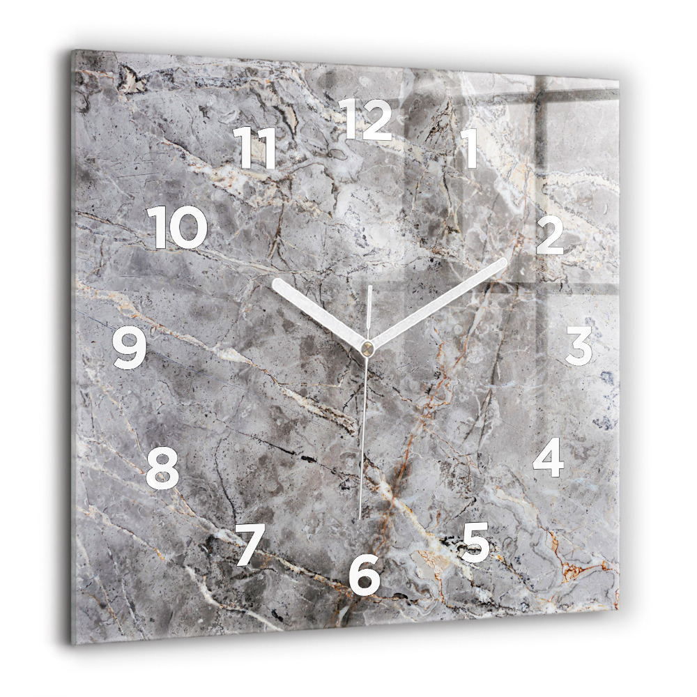 Horloge murale carrée 60x60 cm Marbre de granit gris