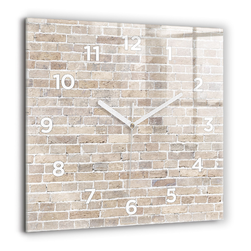 Horloge murale carrée 60x60 cm Mur de briques