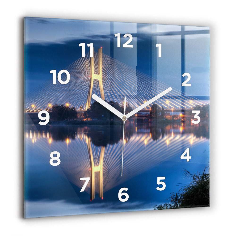 Horloge murale carrée 60x60 cm Pont Rędziński Wroclaw