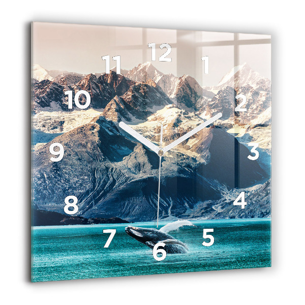Horloge carrée en verre 60x60 cm Eau de baleine
