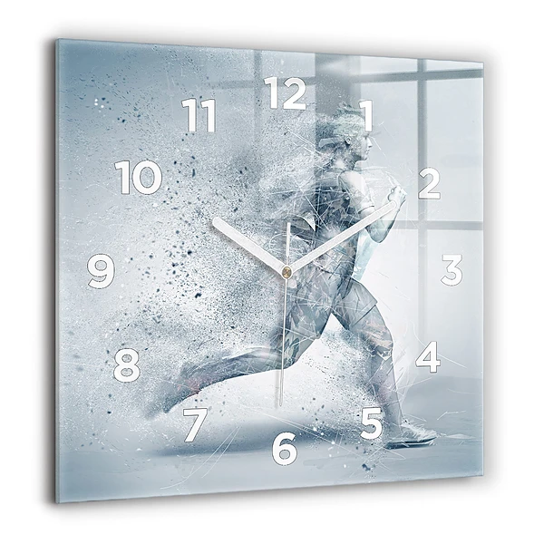 Pendule carrée en verre 60x60 cm Homme courant