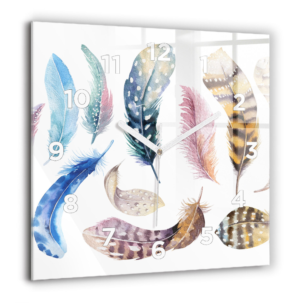 Pendule carrée en verre 60x60 cm Illustration rétro