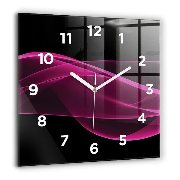 Pendule carrée en verre 60x60 cm Abstraction rose