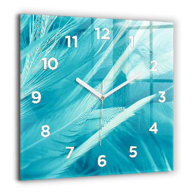 Horloge carrée en verre 60x60 cm Vert turquoise vintage