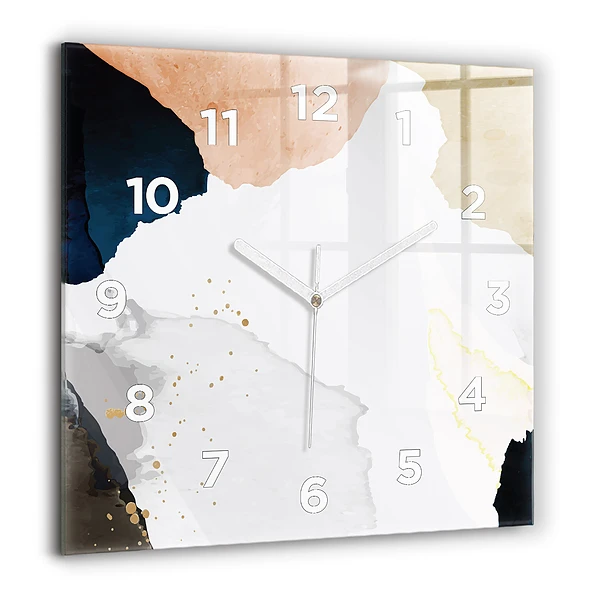 Horloge murale carrée 60x60 cm Abstrait taches