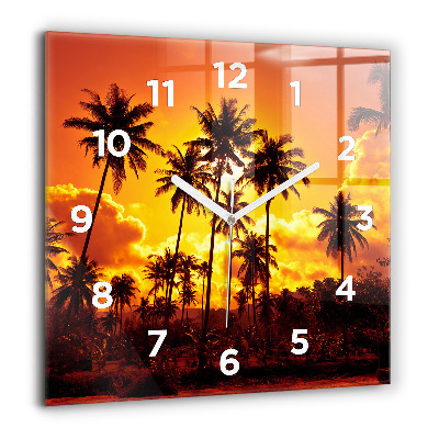 Horloge murale carrée 60x60 cm Thaïlande Plage de Klong Prao