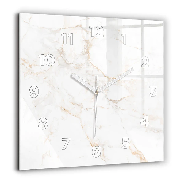 Pendule carrée en verre 60x60 cm Marbre élégant