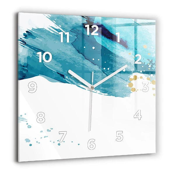 Horloge murale carrée 60x60 cm Coups de pinceau