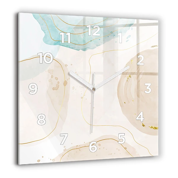 Horloge murale carrée 60x60 cm Taches d'aquarelle