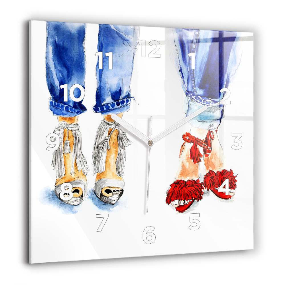 Horloge murale carrée 60x60 cm Épingles pour femmes