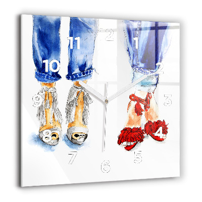 Horloge murale carrée 60x60 cm Épingles pour femmes