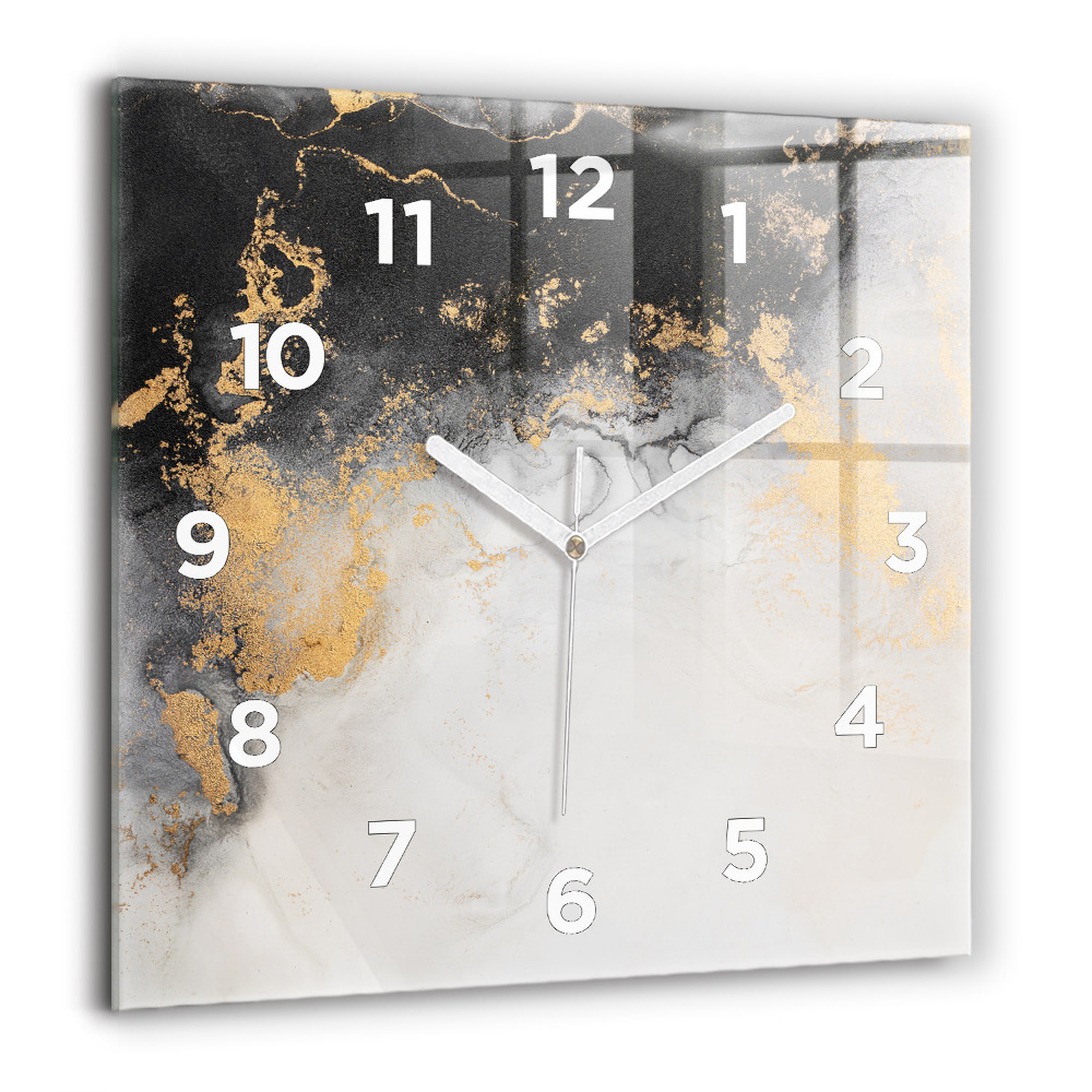 Horloge carrée en verre 60x60 cm Marbre artistique