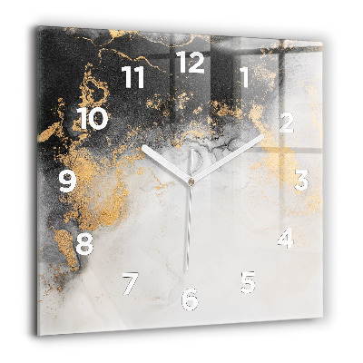 Horloge carrée en verre 60x60 cm Marbre artistique