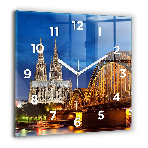 Pendule carrée en verre 60x60 cm Pont en Allemagne