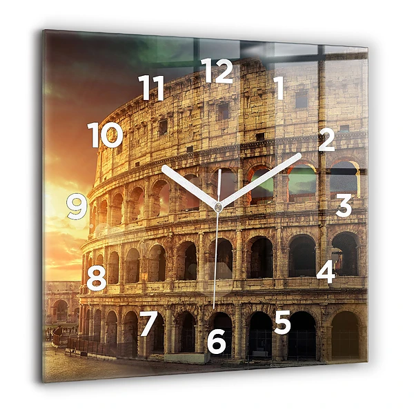 Horloge murale carrée 60x60 cm Colisée romain