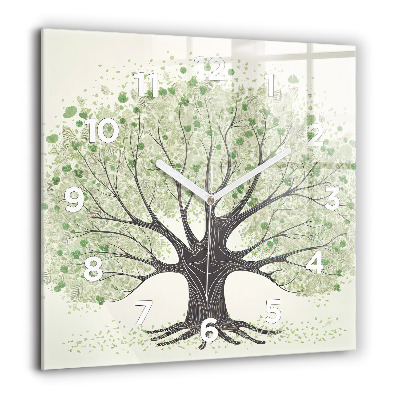 Horloge murale carrée 60x60 cm Grand arbre nature
