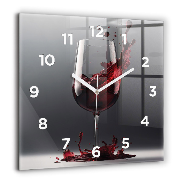 Pendule carrée en verre 60x60 cm Lampe de vin rouge
