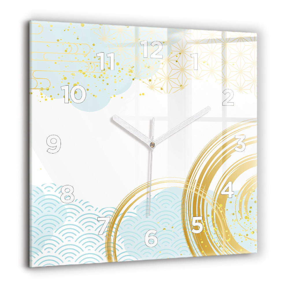 Horloge carrée en verre 60x60 cm Motif décoratif