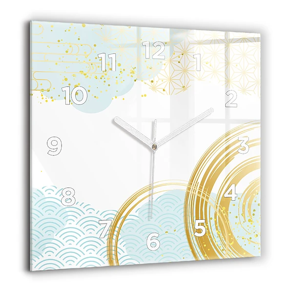 Horloge carrée en verre 60x60 cm Motif décoratif