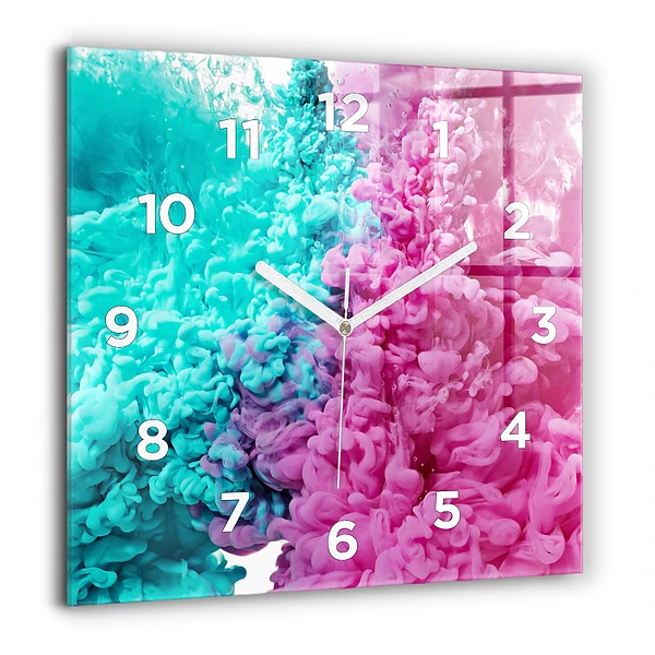 Pendule carrée en verre 60x60 cm Art moderne - taches