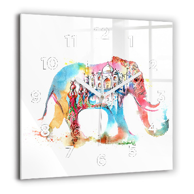 Pendule carrée en verre 60x60 cm Culture de l'Inde