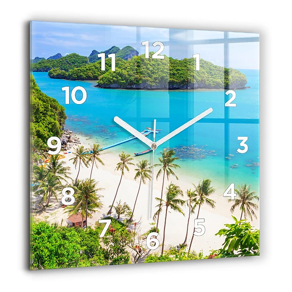 Pendule carrée en verre 60x60 cm Parc national en Thaïlande