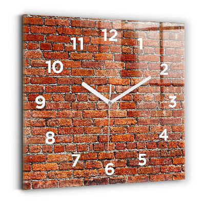 Pendule carrée en verre 60x60 cm Vieux mur de briques