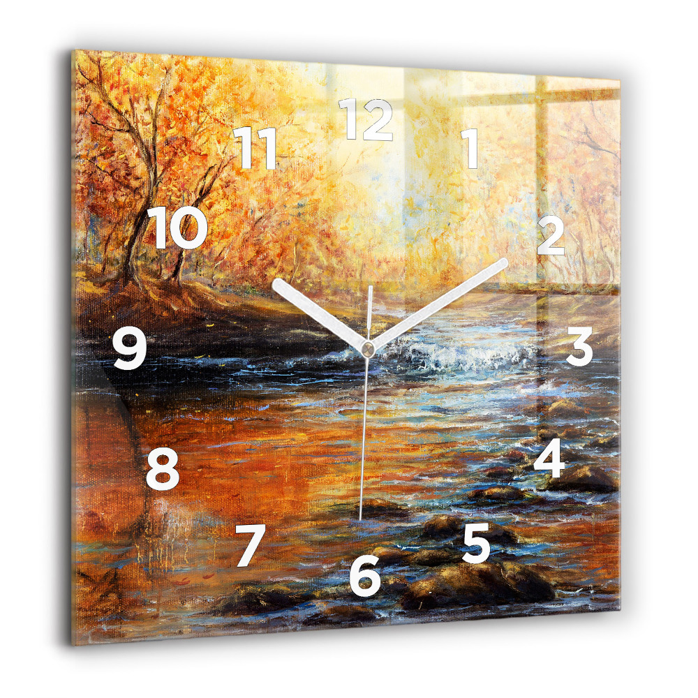 Pendule carrée en verre 60x60 cm Beaux-arts