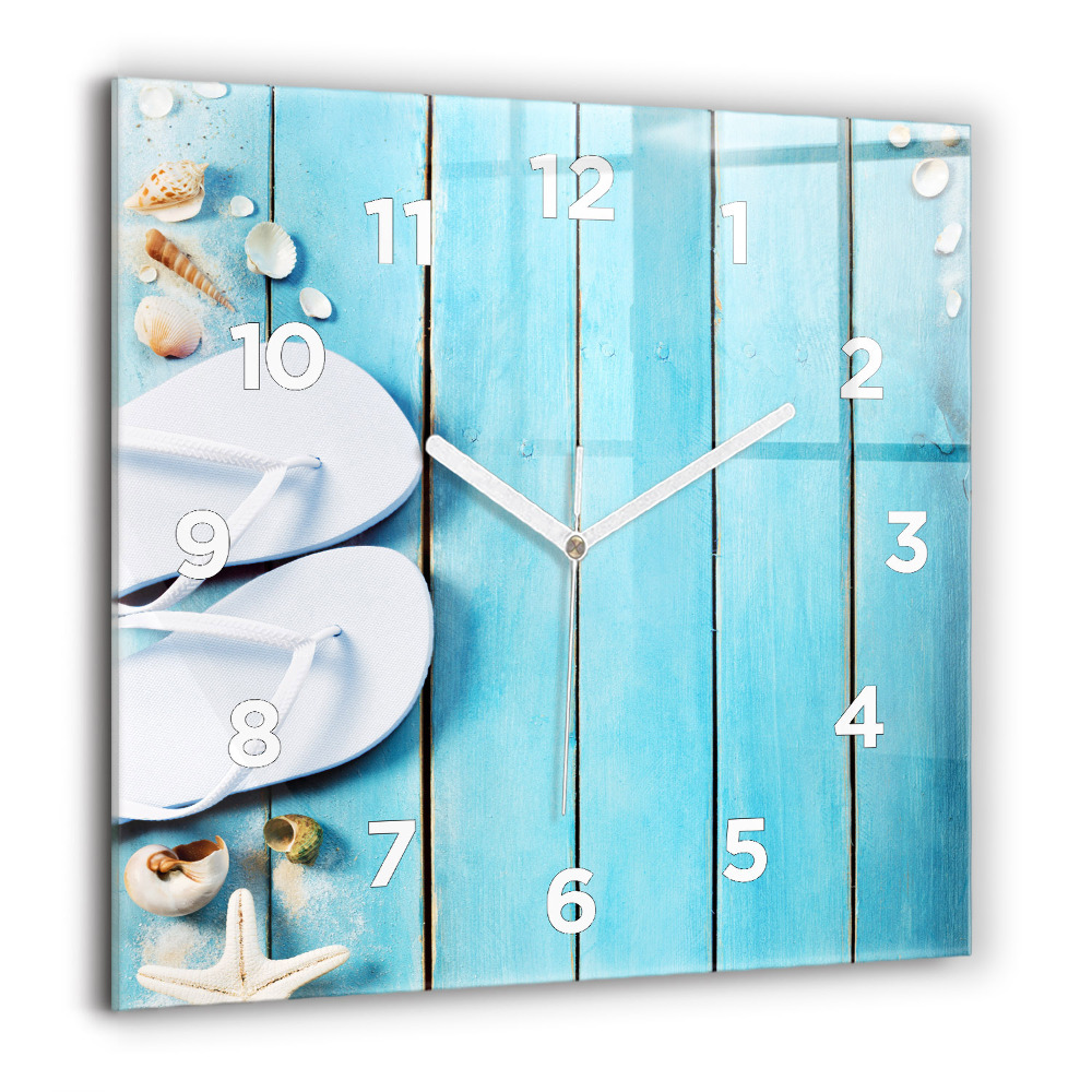 Horloge carrée en verre 60x60 cm Accessoires de vacances