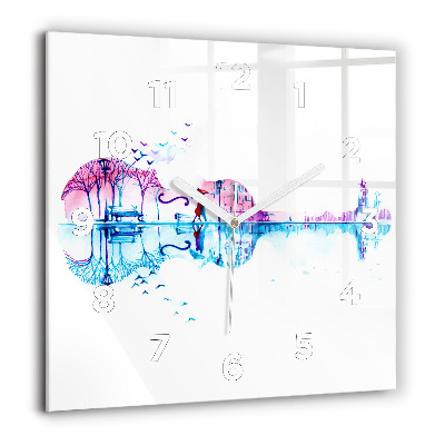 Horloge carrée en verre 60x60 cm Cello park lake