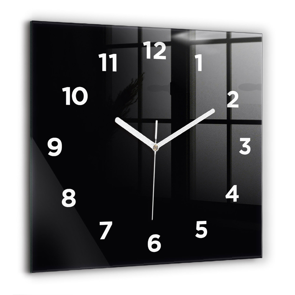 Horloge carrée en verre 60x60 cm Noir