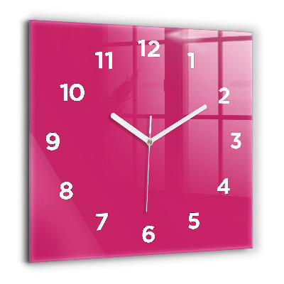 Horloge carrée en verre 60x60 cm Rose