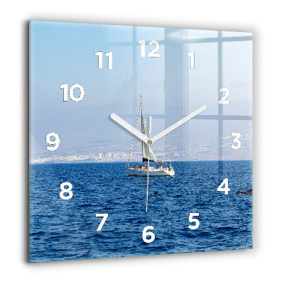 Horloge murale carrée 60x60 cm Yacht à Tenerife