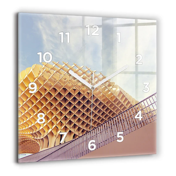 Horloge carrée en verre 60x60 cm Point de vue à Séville