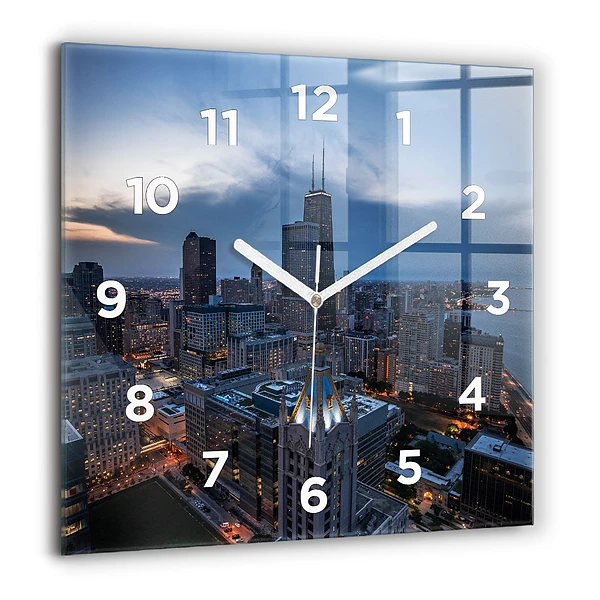 Pendule carrée en verre 60x60 cm Photo de Chicago